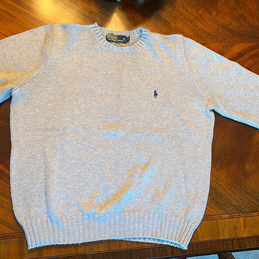 Men’s Ralph Lauren cotton sweater size medium M heather gray